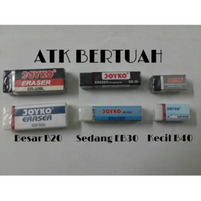 

PENGHAPUS HAPUSAN SETIP ERASER JOYKO KECIL SEDANG BESAR B40 EB30 B20