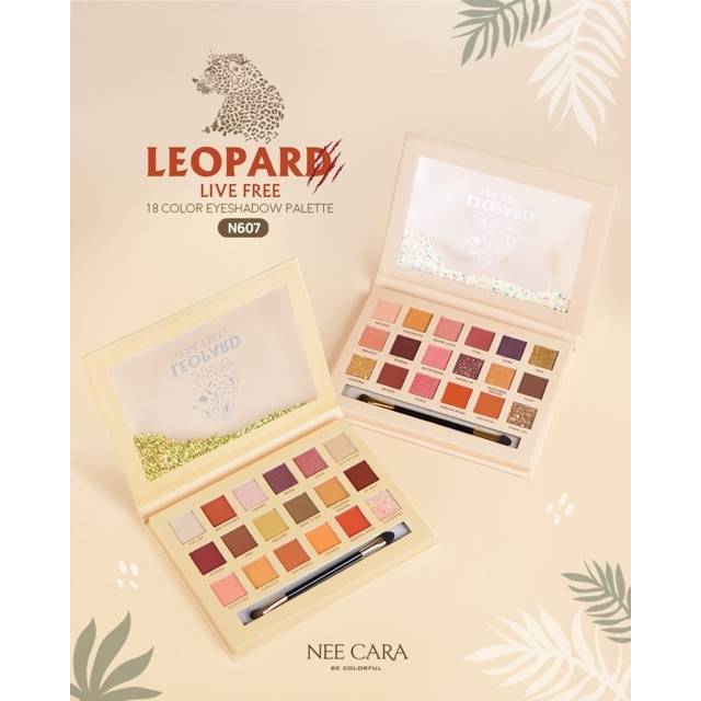 NEE CARA Leopard Live Free 18 Color Eyeshadow Palette #N607 Thailand / Cosmetic Makeup / Eye Shadow