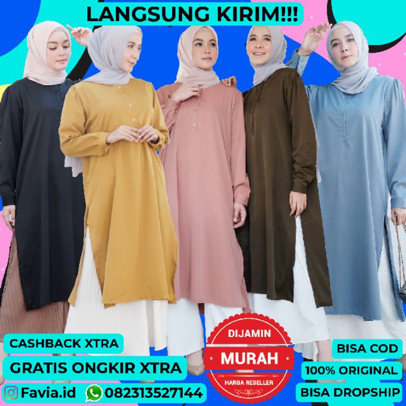 [REAL PICTURE] DHIRA PLAIN TUNIK XL HAZELNUT IMPORT TANAH ABANG PGMTA METRO GROSIR SUPPLIER KONVEKSI