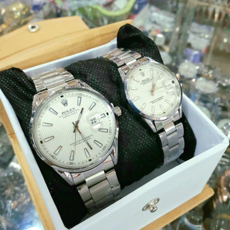 Jam Tangan Terbaru Couple ( Pria/Wanita) Tali Rantai Tanggal Aktif | Jam Tangan Pria/Wanita Murah | Jam Tangan Couple Sporty Elegan Cod