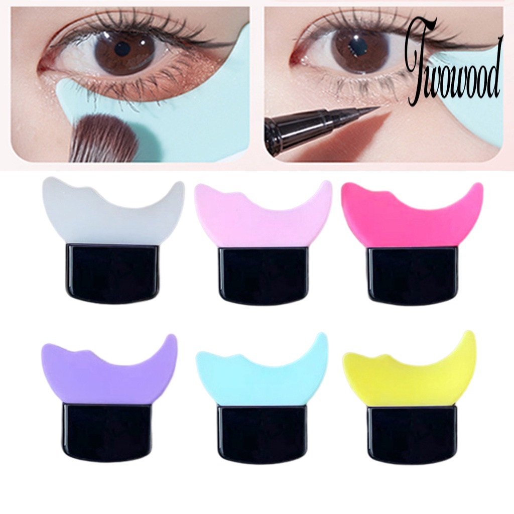 Stensil Eyeliner Bentuk Bulan Sabit Bahan ABS Warna Solid Anti Retak Tahan Lama Reusable Untuk Alat Makeup