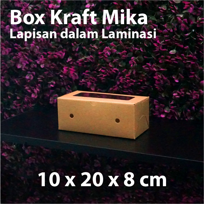 

(Bekasi) Dus Kraft 10 x 20 x 8 cm dengan Mika - Box Cake Coklat Snack