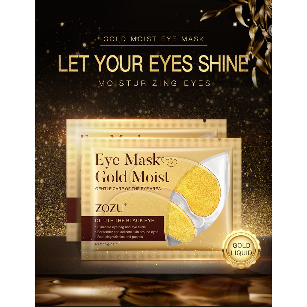 Zozu Eye Mask Gold Moist Nourish Masker Mata Gold Crystal Collagen Emas