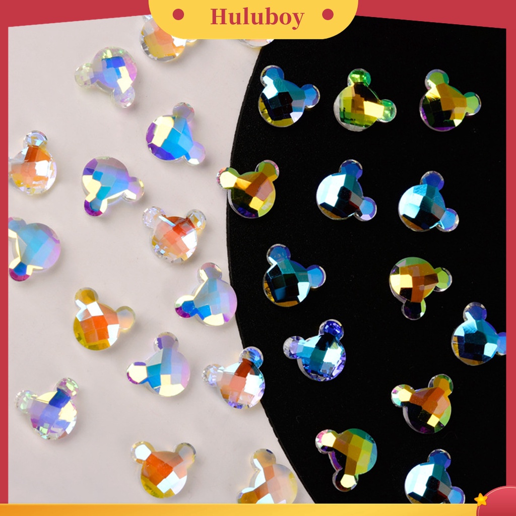 Huluboy Huluboy♡ 5pcs Glitter Berlian Imitasi Multi Sisi Untuk Dekorasi Nail Art