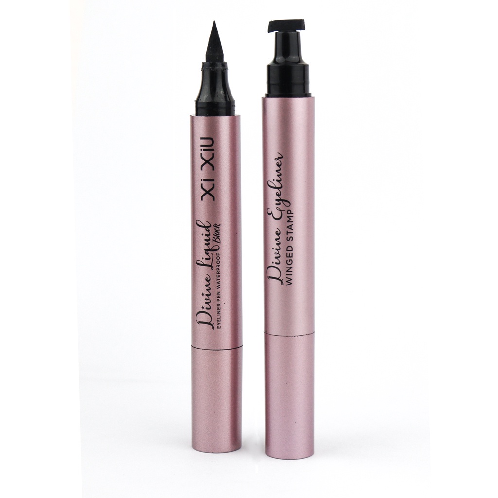 new XI XIU DIVINE LIQUID EYELINER PEN STAMP 2IN 1 - EYELINER PEN WINGED STAMP WATERPROOF DIVINE XI XIU BPOM