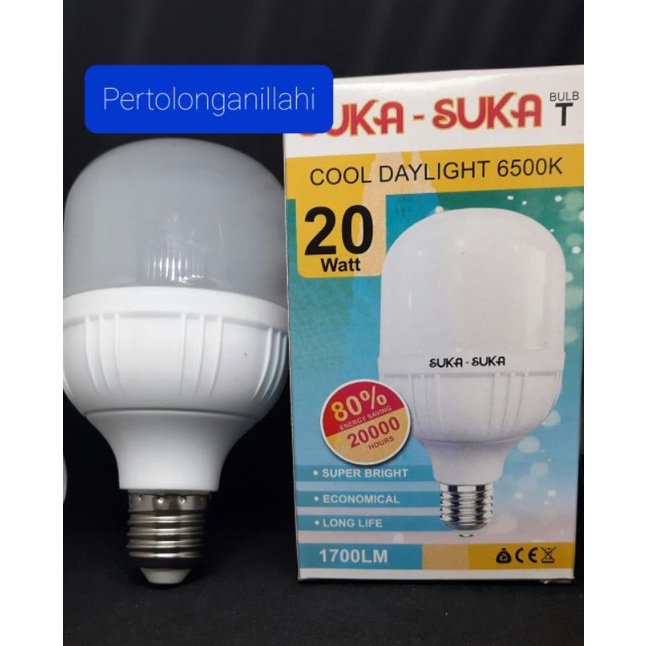 lampu led 20 watt kotak bohlamp promo murah hemat energi 80% cahaya putih terang tahan lama