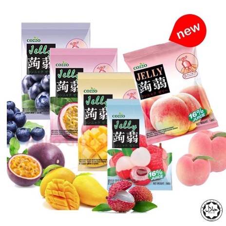 ( JSO) COZZO JELLY FRUIT Jelly Agar Rasa Lychee Mangga Blueberry Bluberi Passion Fruit Markisa Puding 160 gr HALAL