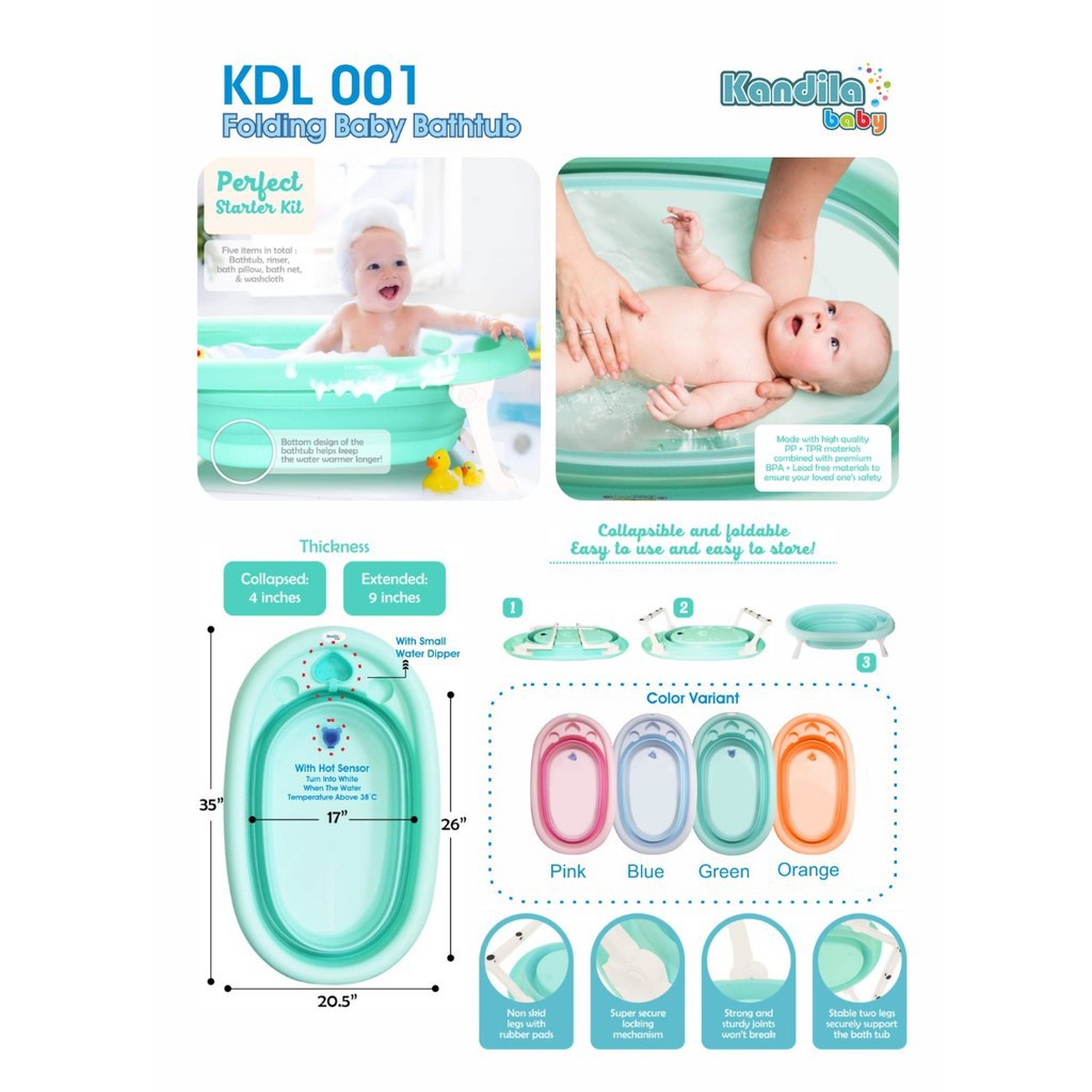 Kandila Baby Folding Bath Kandila Bak Mandi Bayi Lipat WHS