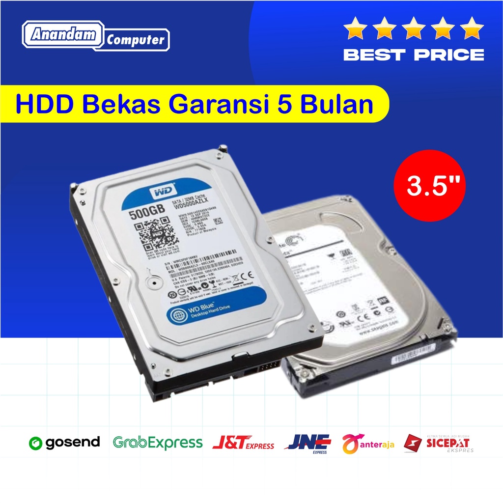 Hardisk / Harddisk / HDD Bekas 500GB 3.5&quot; Garansi 5 Bulan Second Refurbished