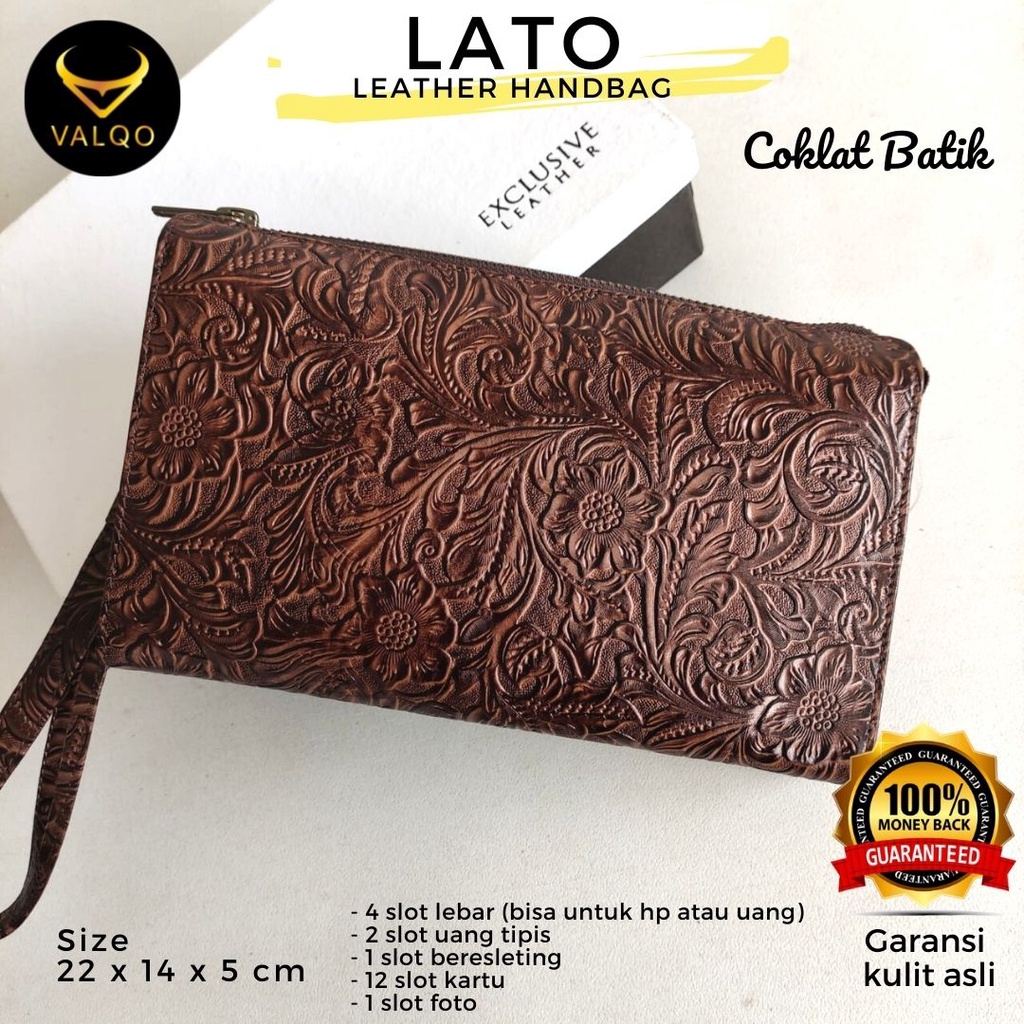 [VALQO] LATO Dompet Handbag Kulit Sapi Pria Wanita Pria Wanita Laki Perempuan Tas Tangan