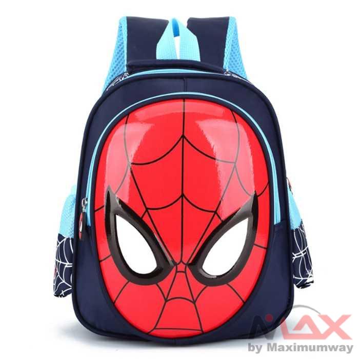 KAFVNIE Tas Ransel Sekolah Anak Backpack Model Spiderman - 1801 Warna Dark Blue