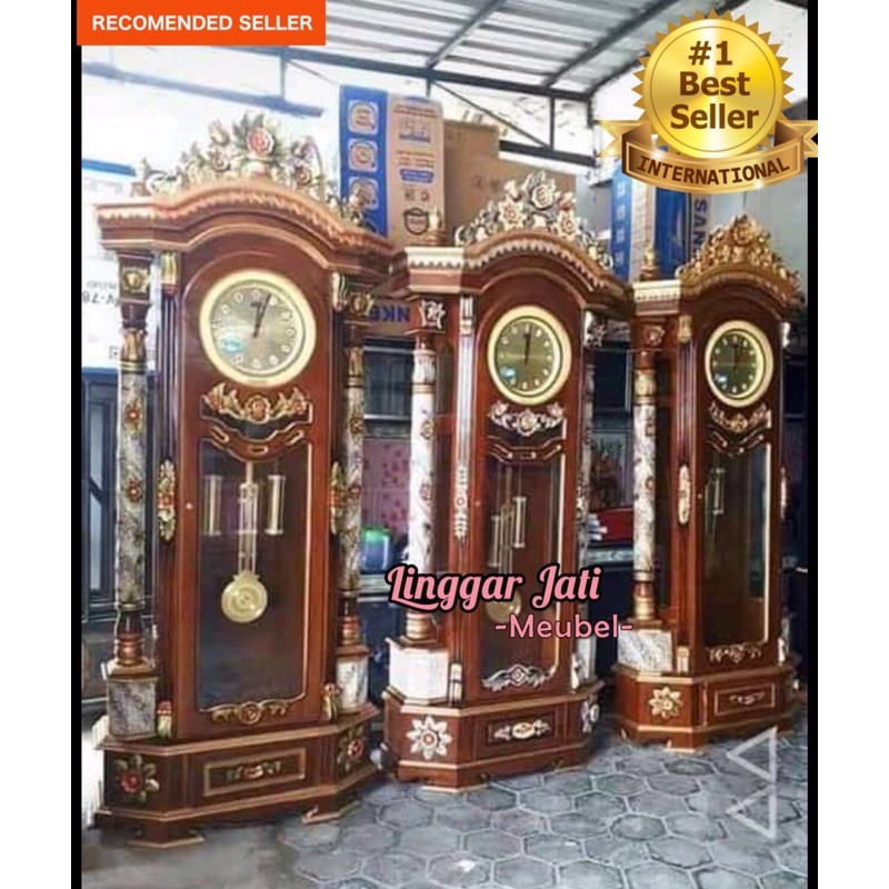 LEMARI JAM PAJANGAN ALMARI SUDUT LEMARI SUDUT KAYU JATI  LEMARI JAM HIAS