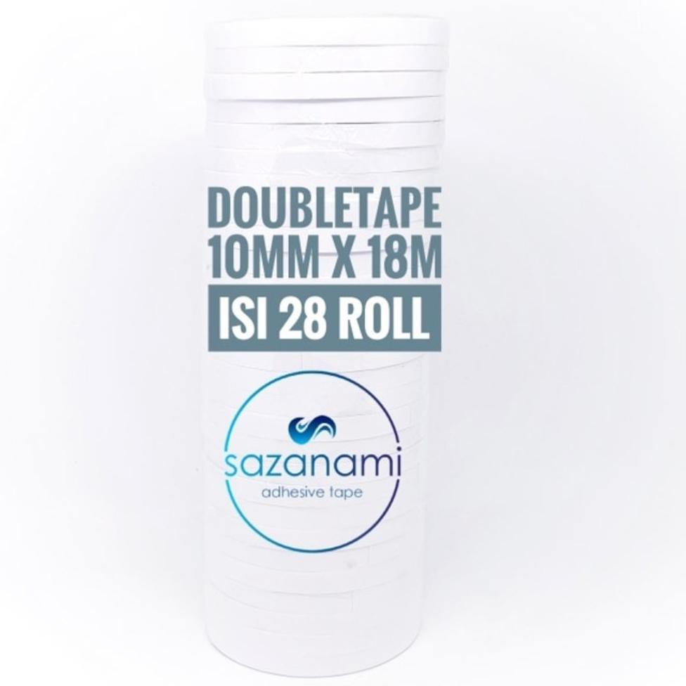 

TERMURAH SATU 1 PACK DOUBLE TAPE 10MM X 18M SAZANAMI DOUBLE TAPE KERTAS ISI 28 ROLL