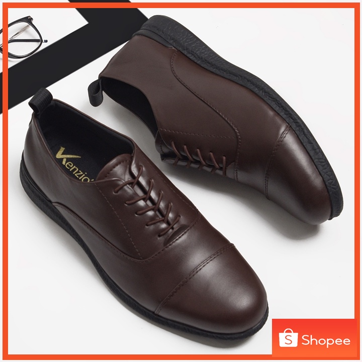 OXFORD 3.0 BROWN (Kulit Asli) - Sepatu Formal Pria Pantofel Pria Kulit Asli Casual Kerja Kantor Kuliah Pantopel Hitam Tali Kasual Original