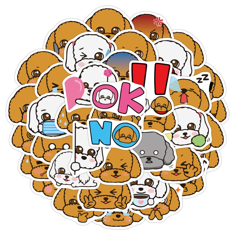 40 anak anjing lucu stiker kartun ponsel case stiker bagasi Cangkir air alat tulis Jurnal stiker kec