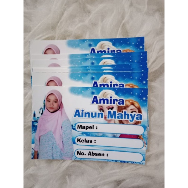 

sticker label buku custom foto & nama