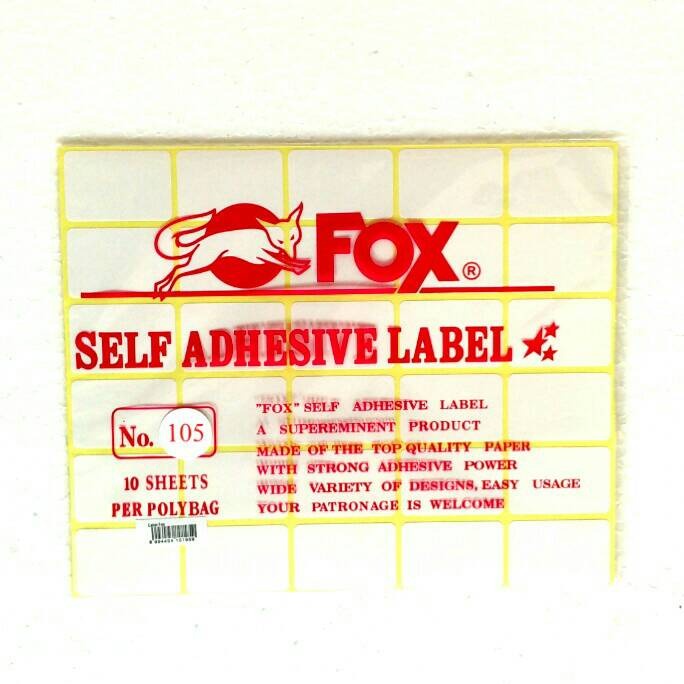 

Fox Label Sticker Self Adhesive Kertas Stiker Label Undangan Nama Pack Isi 10
