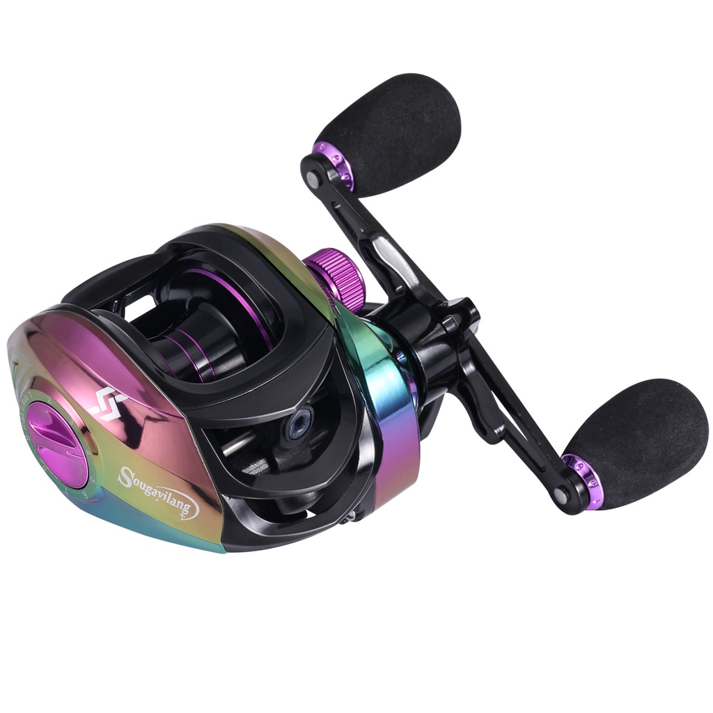 Sougayilang Baru Baitcasting Fishing Reel 19 + 1BB EVA Menangani Warna-warni Casting Fishing Reel Pancing untuk Memancing Air Tawar