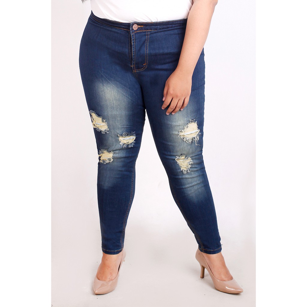 Highwaist Jeans Wanita Warna Bio Hijau 8603 Softjeans Stretch Sobek Bigsize Murah Hemat Berkualitas