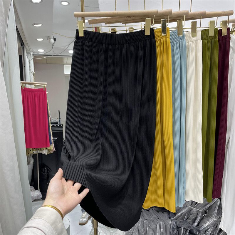 [SEMATA KAKI] Pleated Skirt Import/ Rok Suede Lipit Import/ Rok Suede Polos Warna