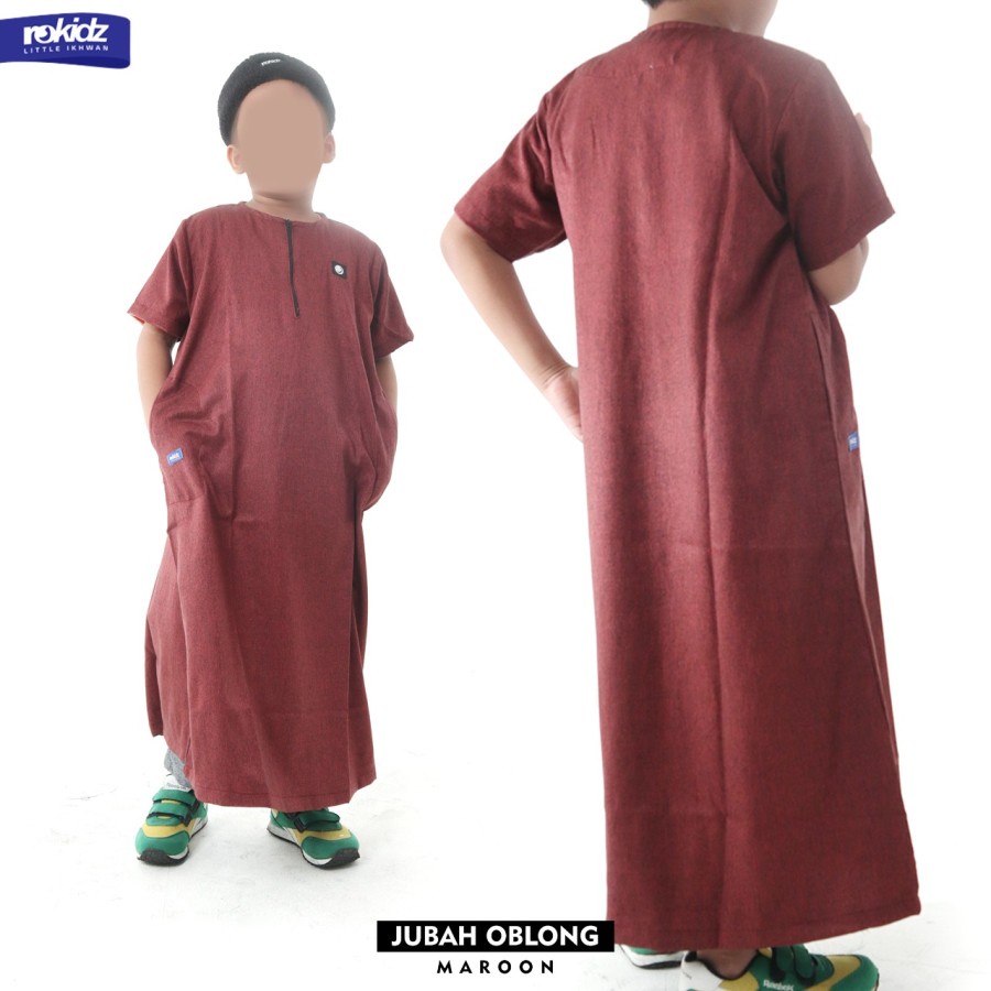 Jubah Oblong ROKIDZ Gamis Jubah Oblong Lengan Pendek Anak Laki-Laki