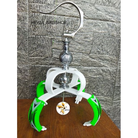 Full Set Cakram/Mahkota Sangkar Burung Murai Lengkap dengan Gantungan Lipat BNR + Pion Daun Stainles