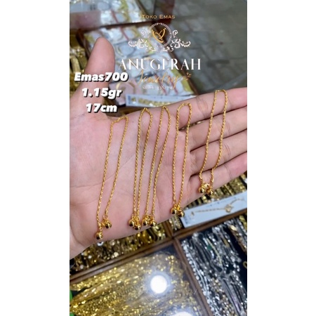 Perhiasan Gelang Tangan Lilit Haduk Emas Asli Kadar 700/16K Best Seller