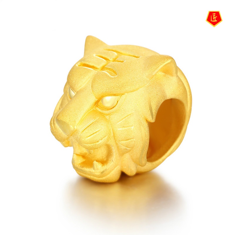 [Ready Stock]Domineering Zodiac Tiger Head Gold Bracelet