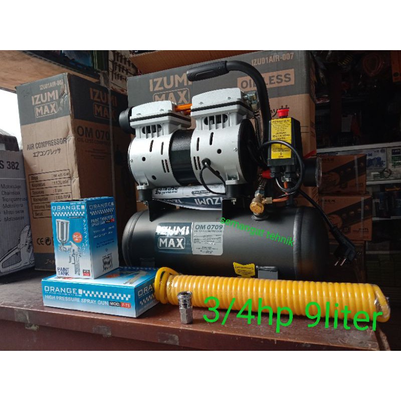 PAKET COMPRESSOR CAT/kompresor udara kompresor sailent 3/4-9liter izumi max