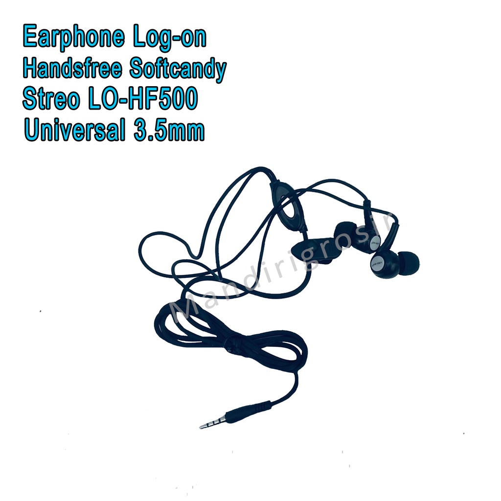 Earphone Log-on * Universal Handsfree * Softcandy * Streo LO-HF500 *3.5 mm