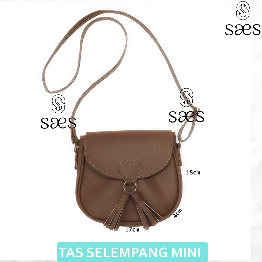 SAES ADENIUM SLING BAG VINTAGE PINK Tas Selempang Mini Terbaru Wanita Code Oval resleting Saes shop 002