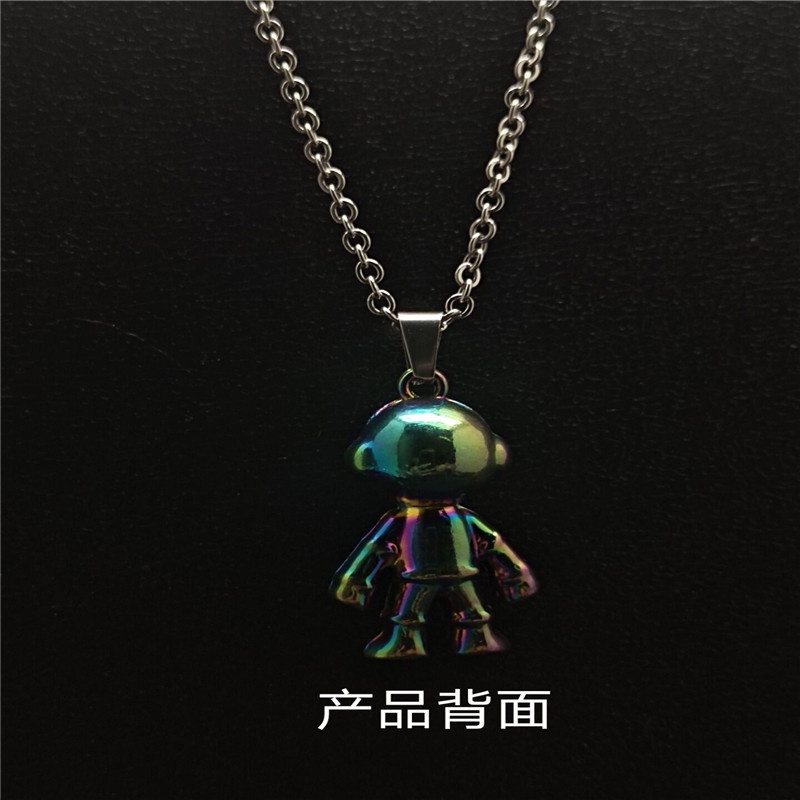 Warna-warni spaceman astronot kalung pria dan wanita beberapa Keren hip hop Bumi disco melompat lion