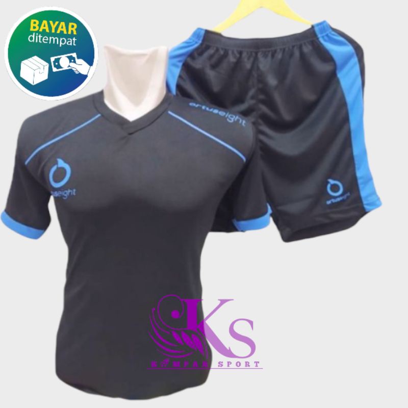 Ortus: Jersey Ohlaraga Remaja Dewasa Pria Wanita Baju Sepak Bola Futsal Voli Badminton Tenis Volley Bermotif Strip Polos