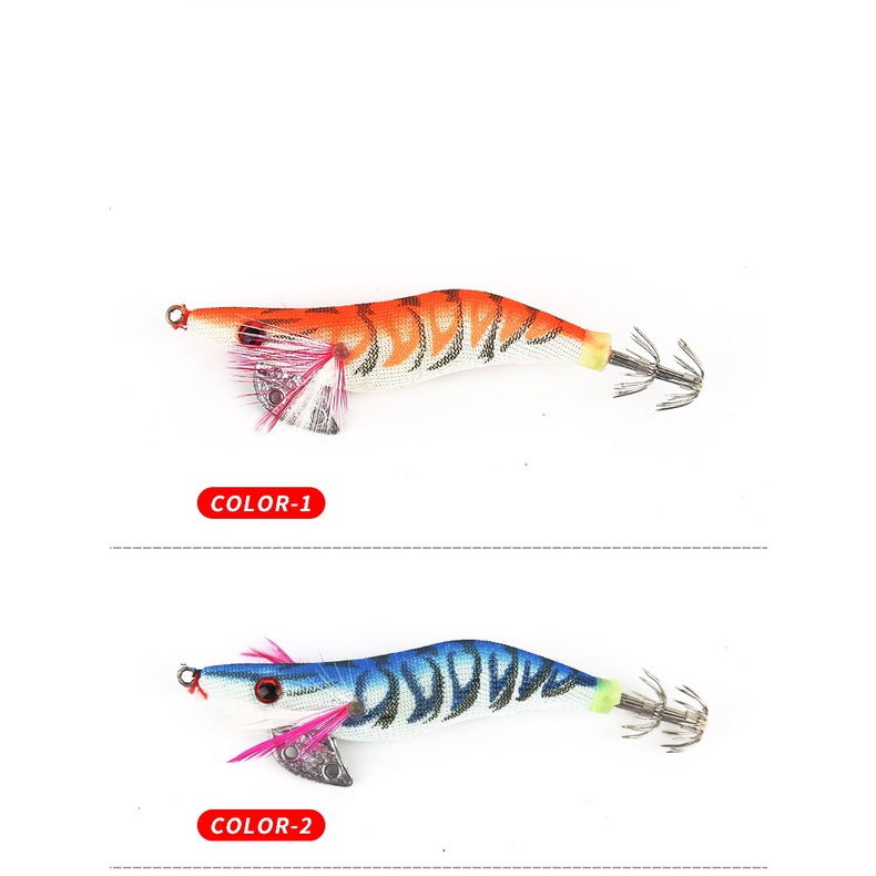 5pcs Umpan Pancing Udang 2.0# 2.5# 3.0# Jig Umpan Cumi Klip Aksesoris Cumi Mata 3D luminous bait