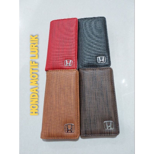 dompet Honda motif lurik Kulit sintetis (lipat 2)