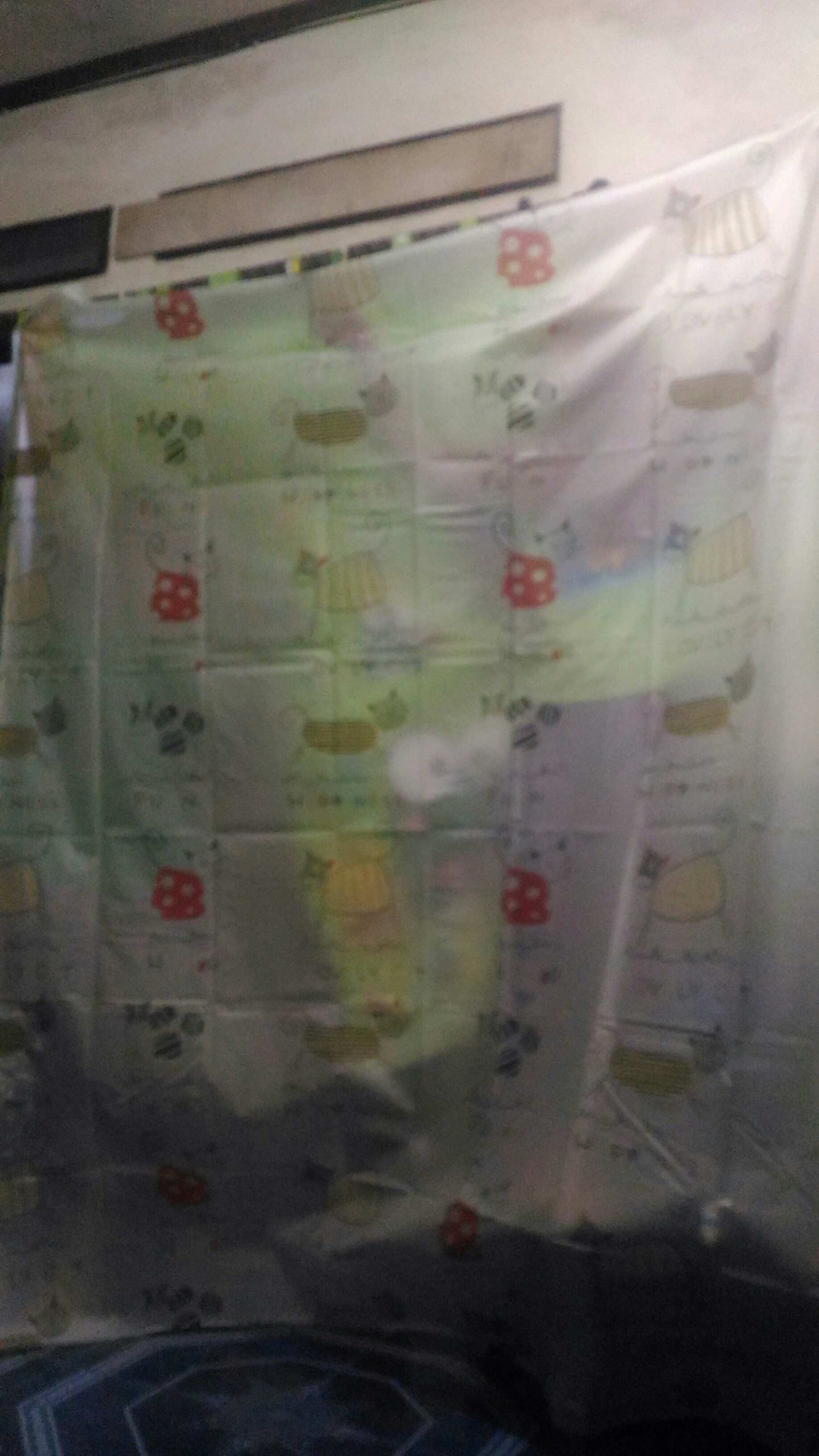 Tirai Kamar Mandi Anti Air Peva Sudah Dilengkapi Pengait New Motif - Big Square  X8t1