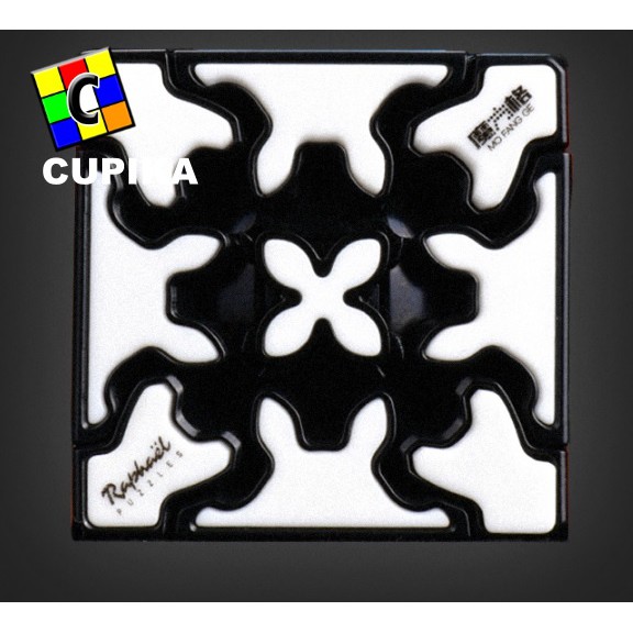 Rubik QiYi Gear Cube 3x3 Keychain 3x3x3 Black Base Gantungan Kunci