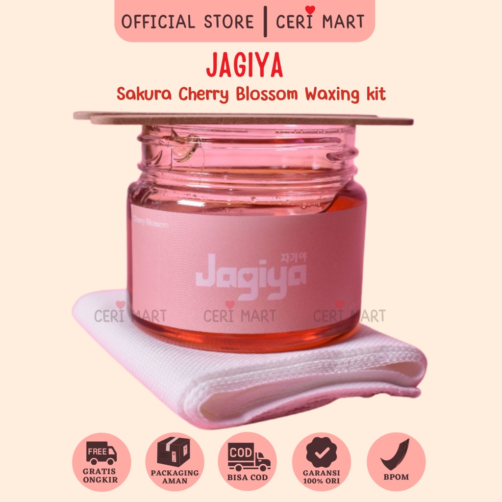 Jagiya Sakura Cherry Blossom Waxing Kit Natural Sugar Wax Perontok Penghilang Bulu