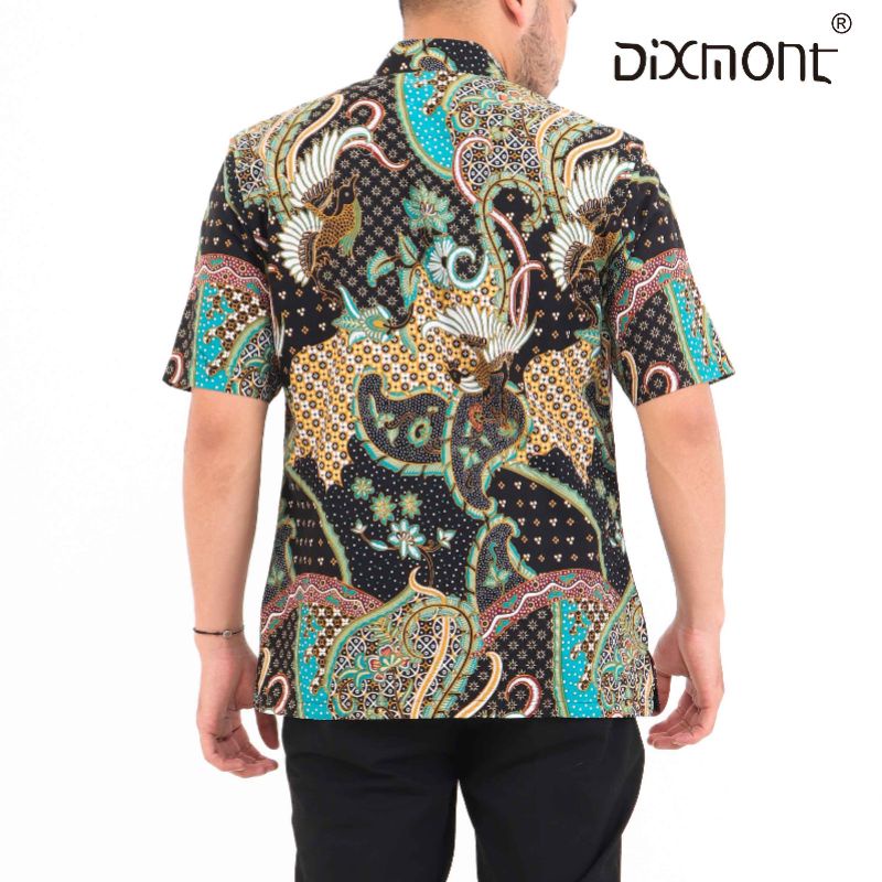 Dixmont Kemeja Pria Batik Pendek Hem BS00421