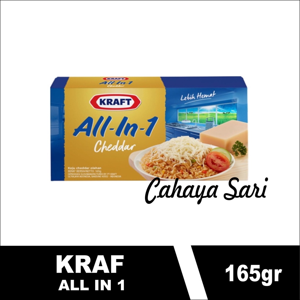 

KRAFT ALL IN ONE KEJU CHEDDAR OLAHAN 165 GRAM