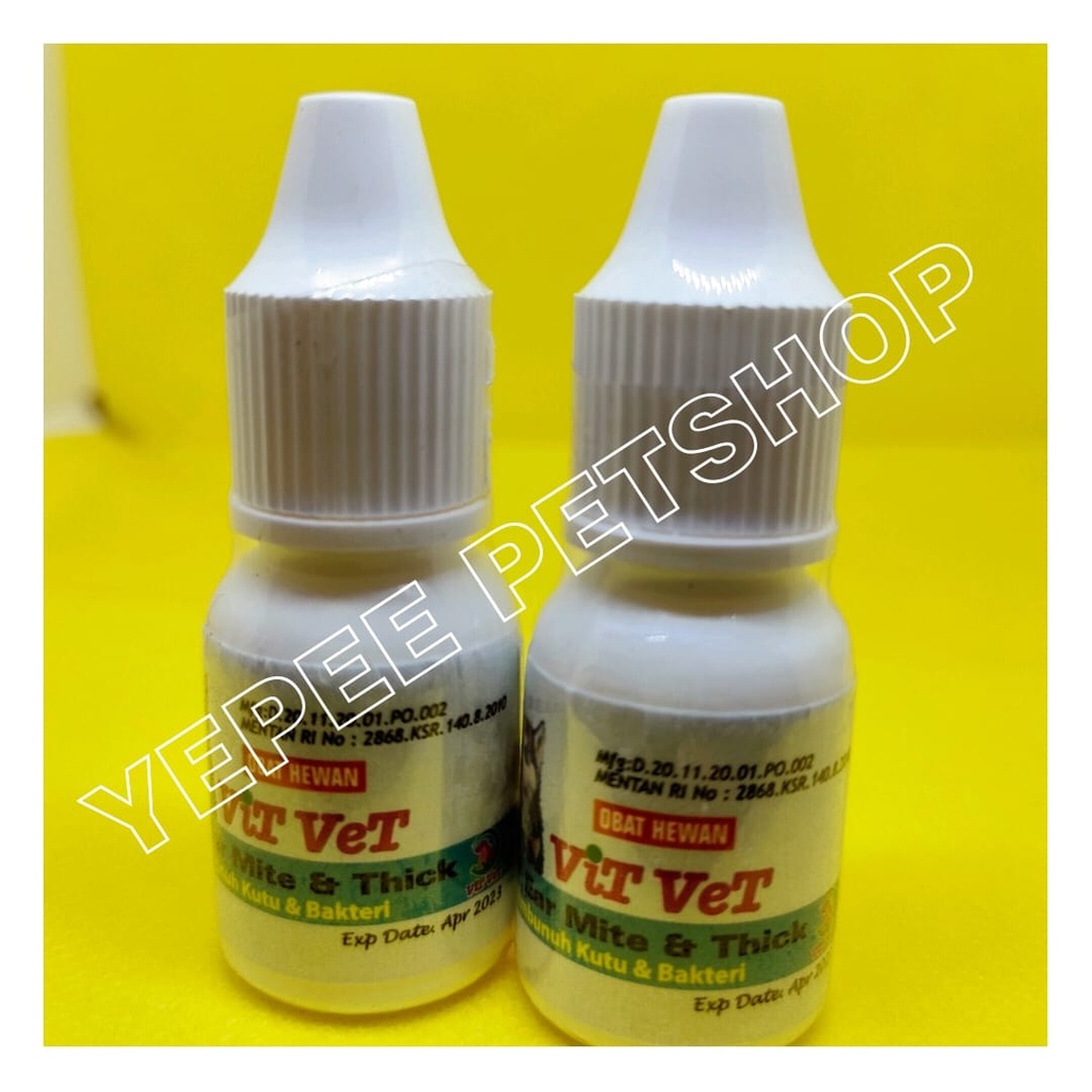 VitVet Obat Ear Mite & Thick 5 ml Untuk Kucing & Anjing
