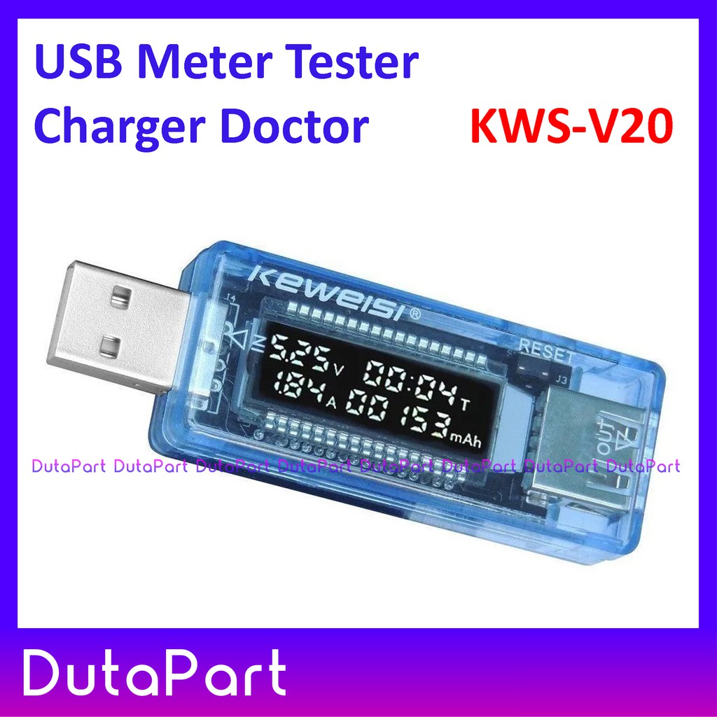 USB Tester Meter KWS-V20 Charger Doctor Alat Tes Kapasitas PowerBank