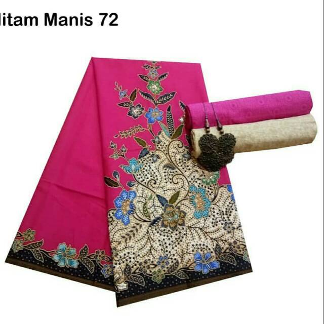Kain Batik Jarik Kebaya Hitam Manis 72 Pink Unggul Jaya
