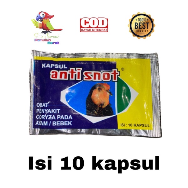 OBAT KAPSUL ANTI SNOT ISI 10 KAPSUL OBAT AYAM SNOT OBAT BEBEK SNOT