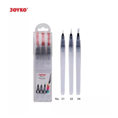 

kaligrafi-perlengkapan- joyko water brush set tank brs-11 isi 3 kuas cat air padat solid