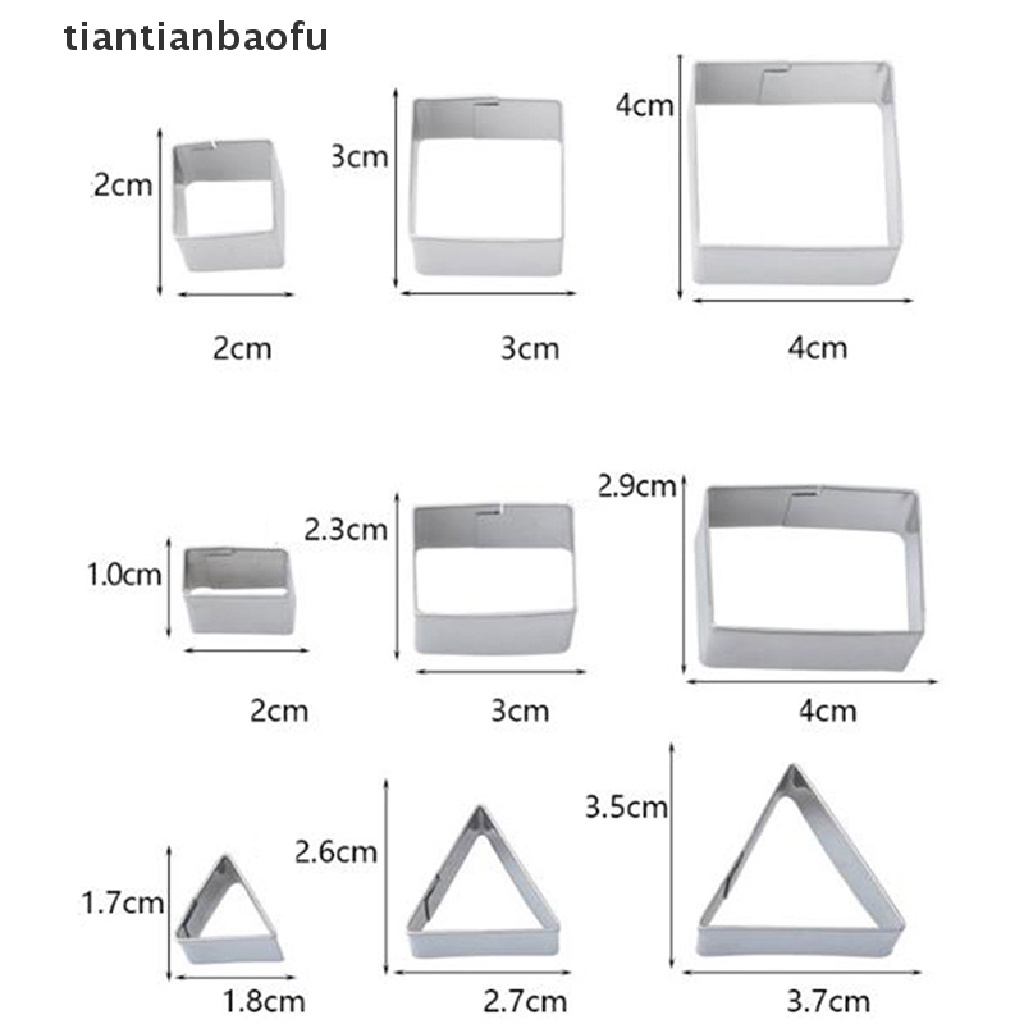 24 Pcs / lot Cetakan Pemotong Tanah Liat Bentuk Geometri Bulat Persegi Bahan Stainless Steel