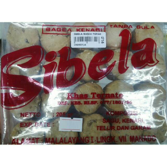 Sibela Bagea Kenari Merah 250 gr - Ole - Ole / Jajanan / Cemilan / Kue Khas Manado Ternate