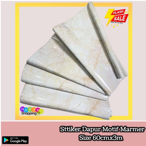 PROMO - WALLSTIKER STIKER DAPUR / KAMAR MANDI  MARMER KITCHEN DAPUR MURAH ANTI MINYAK ANTI AIR / MINYAK