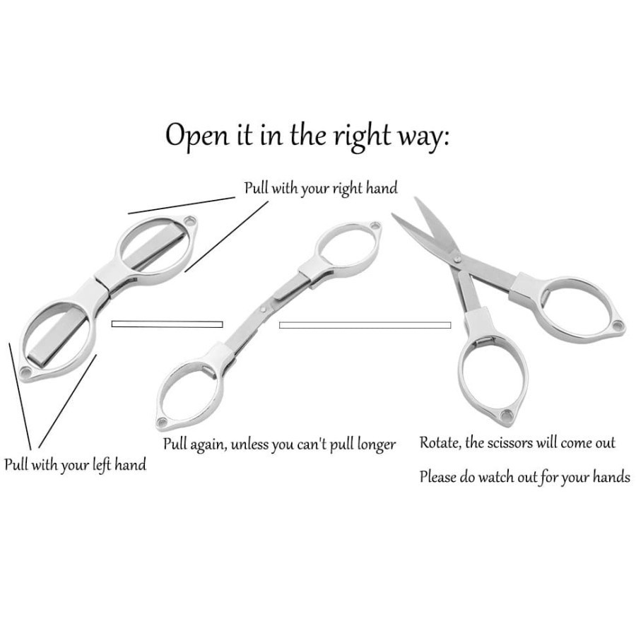 Gunting Lipat Mini Stainless Mini Scissors Foldable Unique