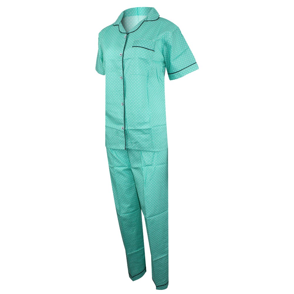 CP ONDE PIYAMA CELANA PANJANG POLKADOT MERAH PINK HITAM PAJAMAS BAJU TIDUR WANITA KATUN JEPANG